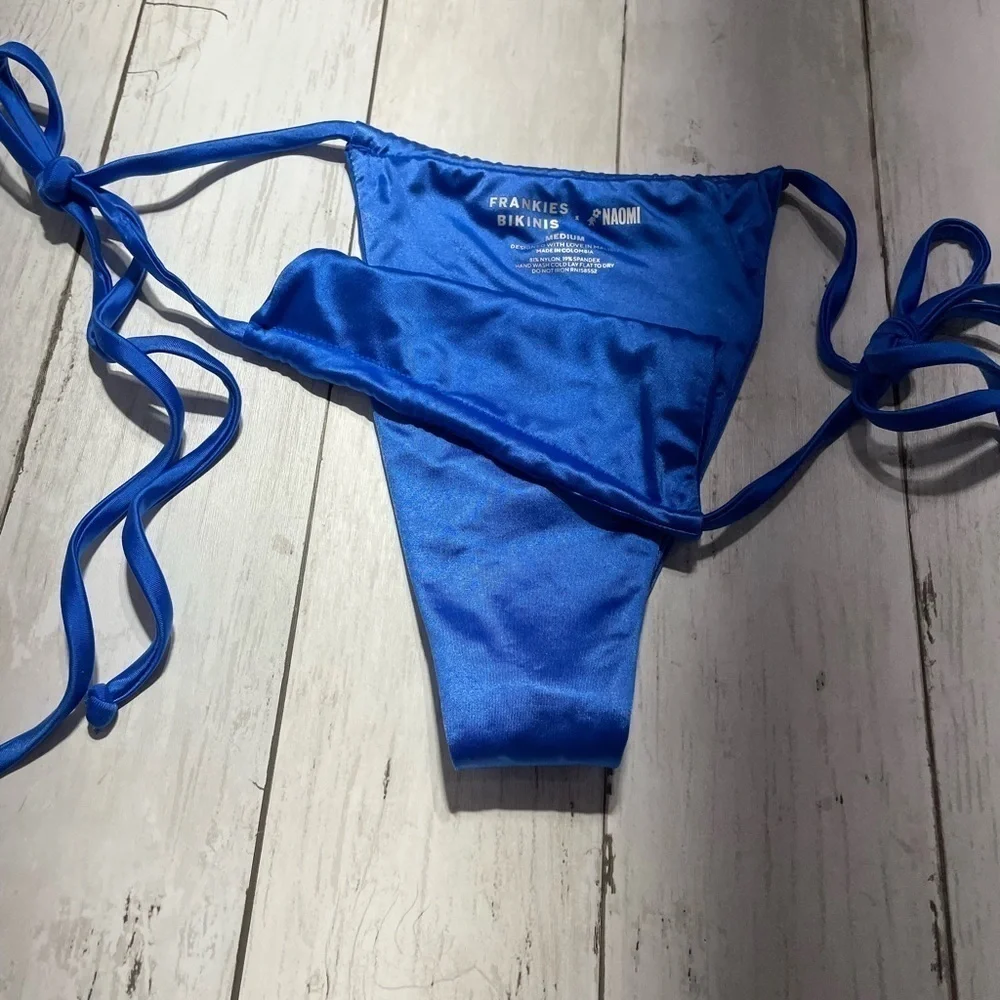 Frankies Bikinis Women Tia Satin String Bikini Bottom, Size M